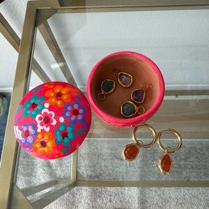 Jade, Amethyst, & Carnelian earrings